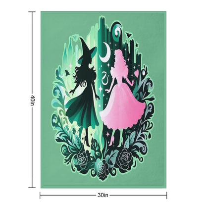 Elphaba & Glinda Wicked The Musical Velvety-soft Throw Blanket