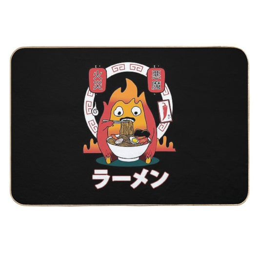 Spicy Calcifer Studio Ghibli  Non-Slip Bath Mat