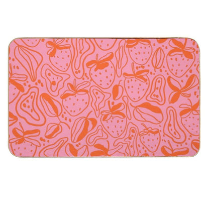 Pink Strawberries  Absorbent Bath Mat