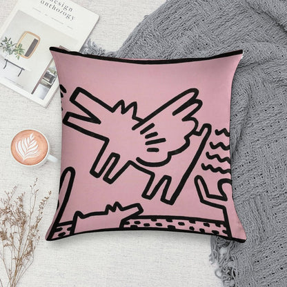 Colorful People Pop Art Soft Luxury Feel Throw Pillow