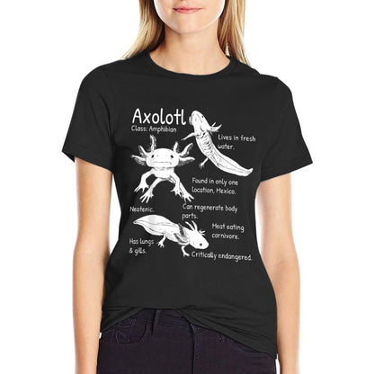 Axolotl Facts Species Types Endangered Animals Illustration  Quick-drying T-Shirt