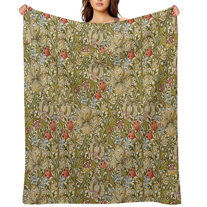 Golden Lilies All-season Throw Blanket