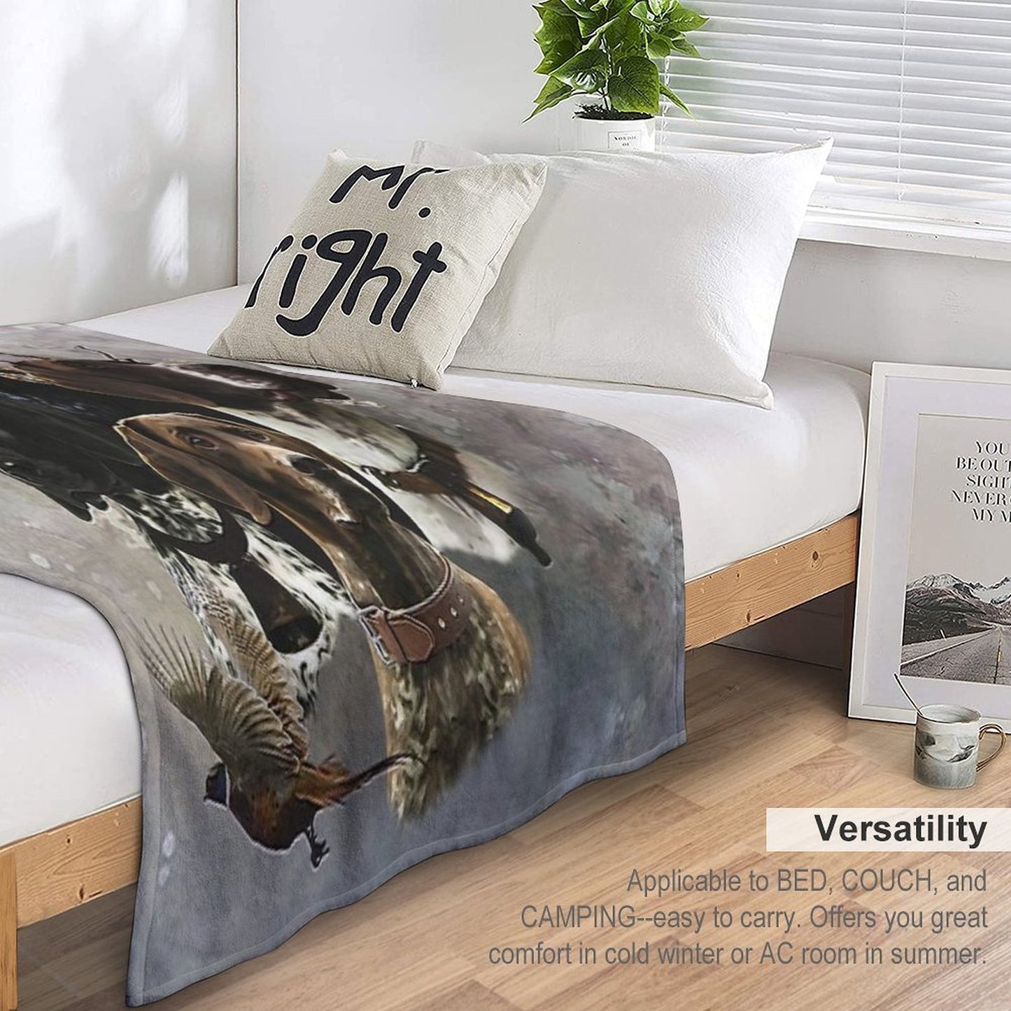 4 German Shorthaired Pointer Colors Sustainable Throw Blanket