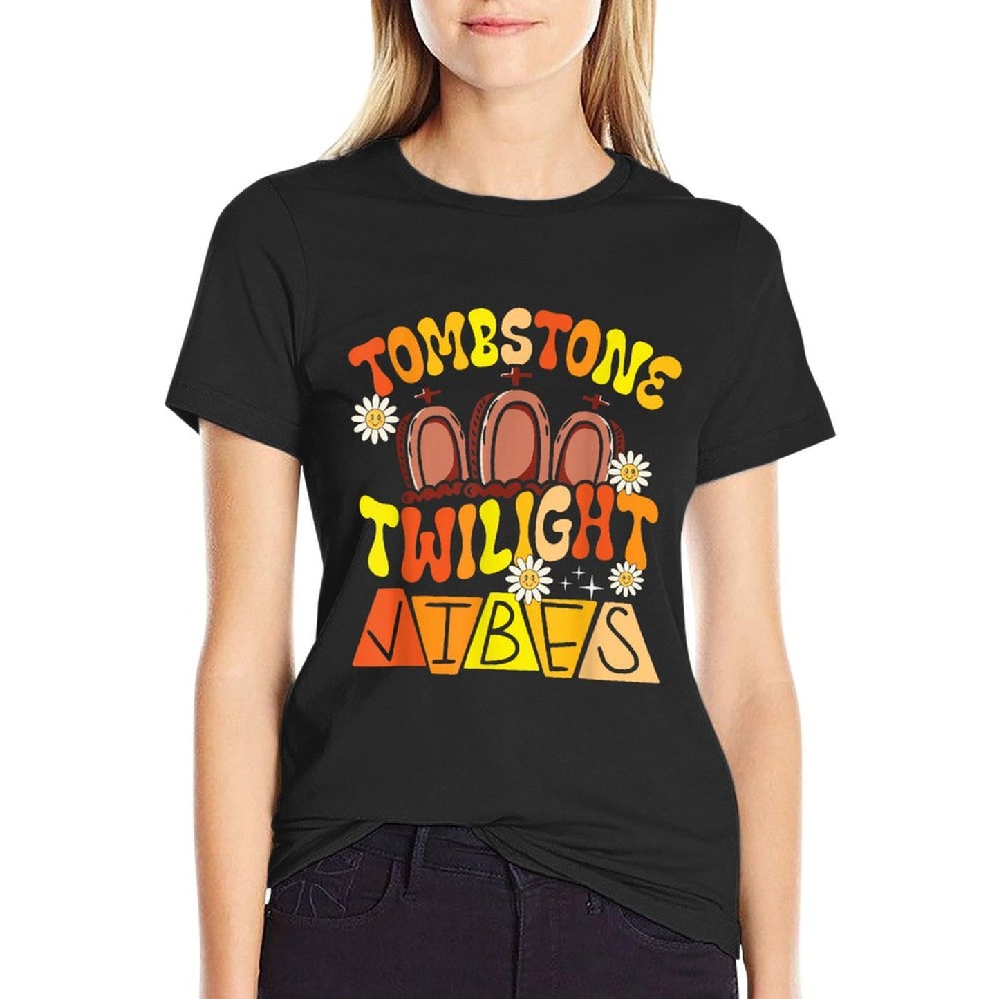 Tombstone Twilight Vibes Hippie Halloween Costume  Tagless Design T-Shirt