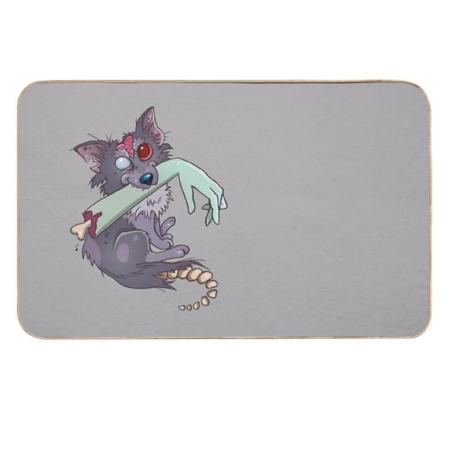 Rufus Zombie Dog  Fade-Resistant Bath Mat