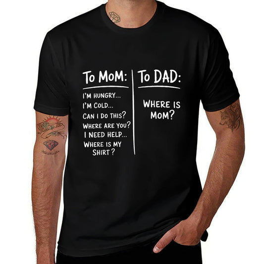 Funny Saying Meme To Mom To Dad Mothers Day Fathers Day  Fade-proof Color T-Shirt