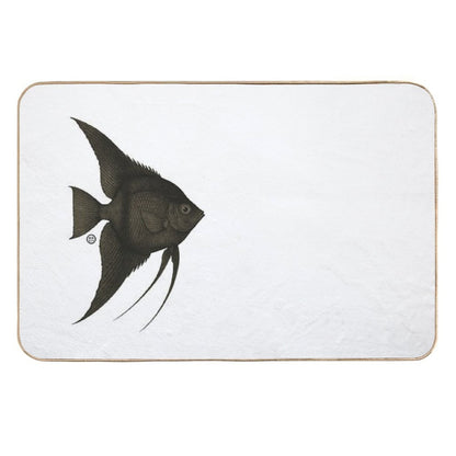 Black Angelfish - Vintage Japanese Style - Angel Fish  Anti-Trip Bath Mat