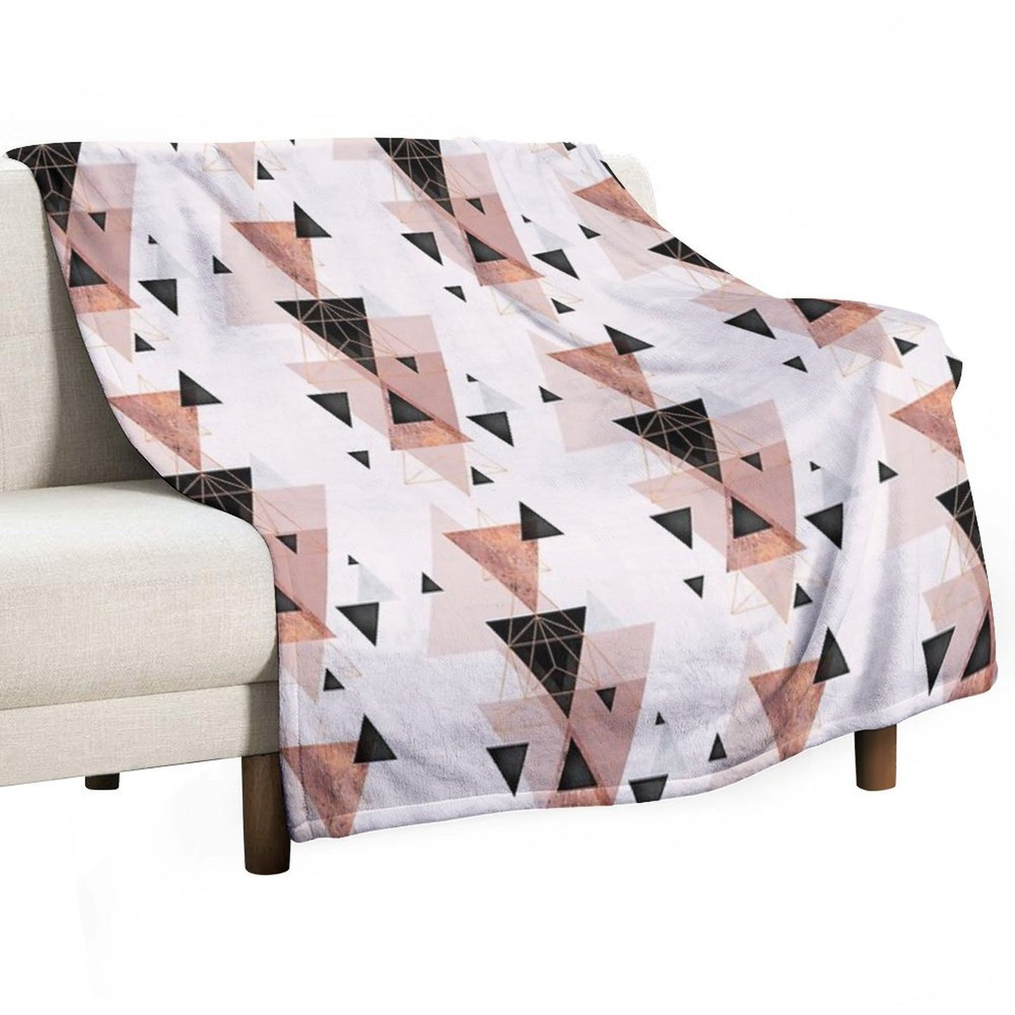 Geometric in Blush And Rose Gold Premium Throw Blanket