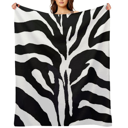 Zebra-pattern-design Travel-friendly Throw Blanket