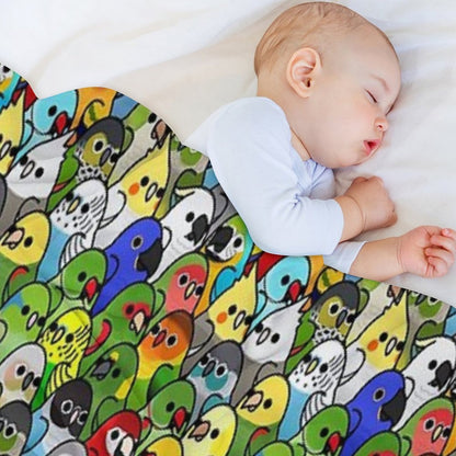 Too Many Birds! Bird Squad 1 Velvety-soft Throw Blanket