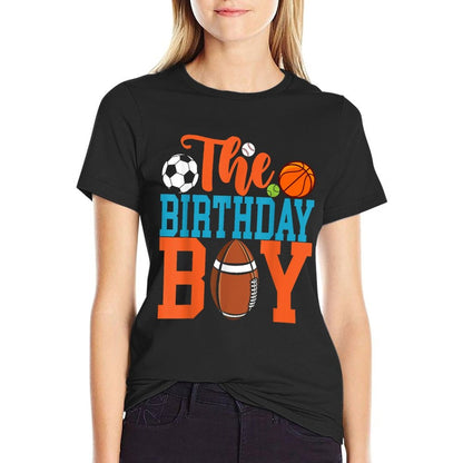 The Birthday Boy Sports Matching Family  Cotton T-Shirt