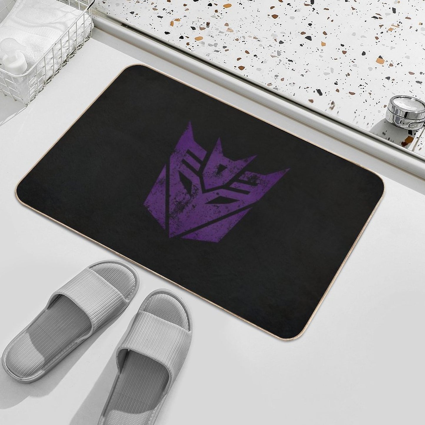 Decepticons Logo · Distressed  Easy Maintenance Bath Mat