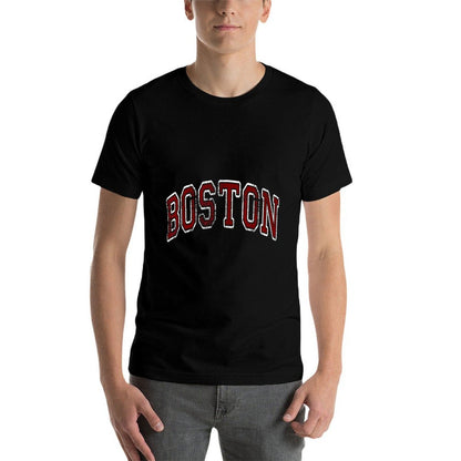 Boston Massachusetts MA Vintage Sports Design Red Design  Eco-friendly Material T-Shirt