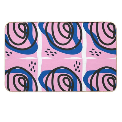 Abstract Pop Art Style Funky Hippie Scribble Durable Bath Mat