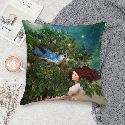 A Bluebird's Song Soft Decorative Cover Throw Pillow