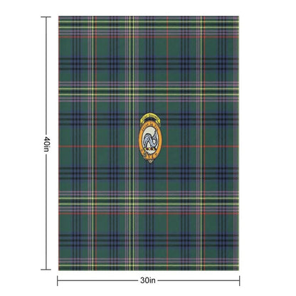 Kennedy Scottish Tartan And Crest Comfort Throw Blanket