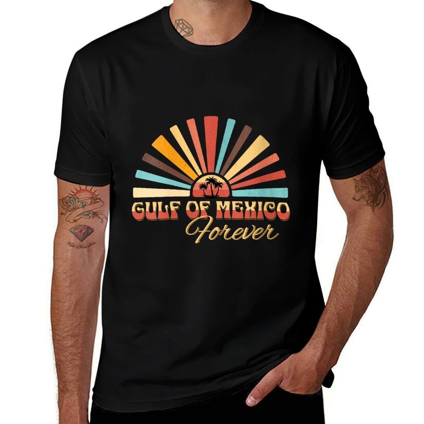 Womens Gulf of Mexico Forever - Sunset Beach Vacation America Humor  Versatile T-Shirt