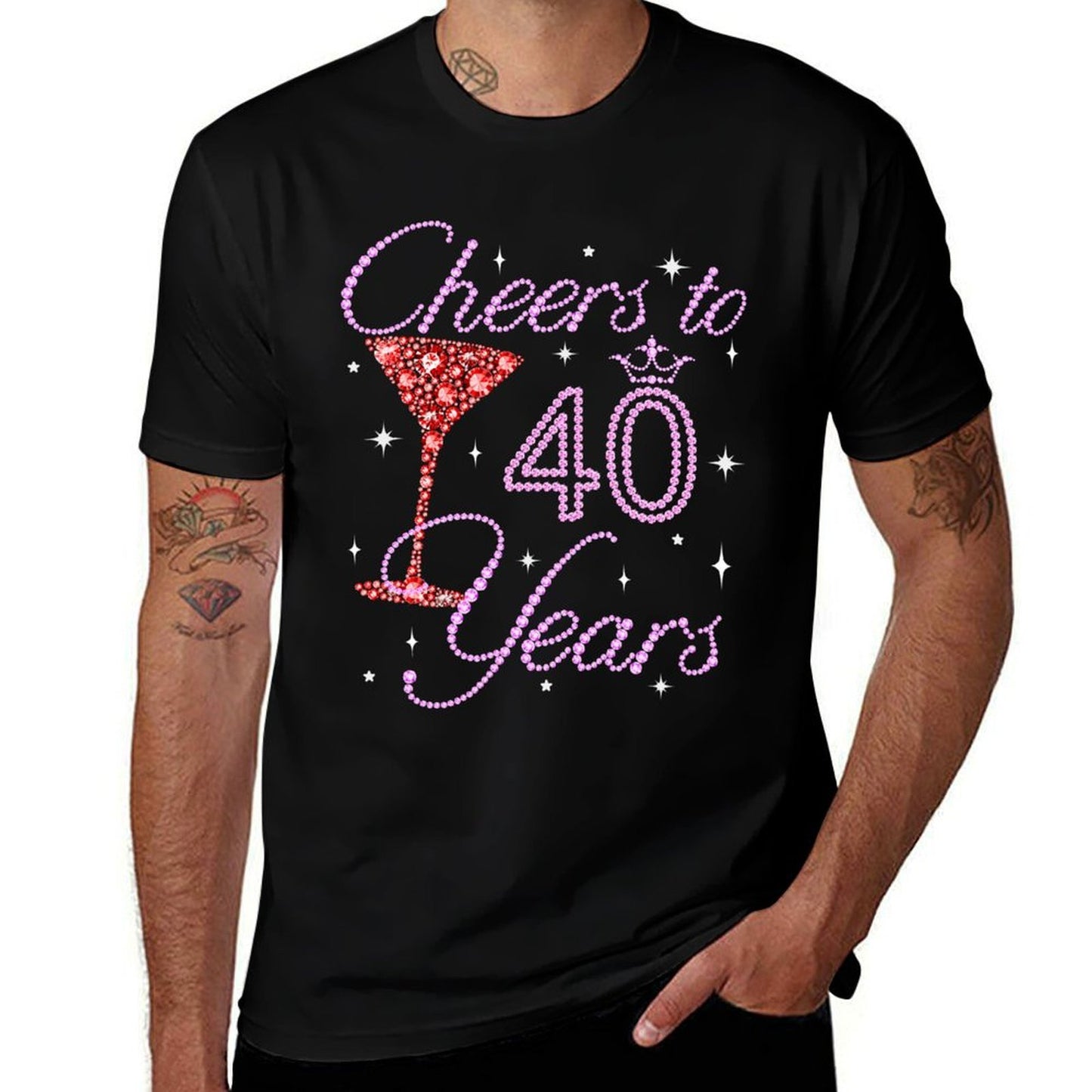 Cheers To 40 Year Old Gifts 40th Birthday Queen Women  Lightweight T-Shirt