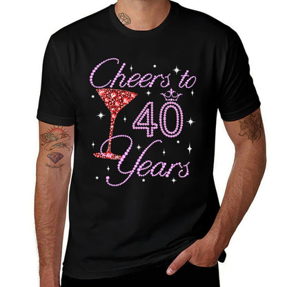 Cheers To 40 Year Old Gifts 40th Birthday Queen Women  Lightweight T-Shirt
