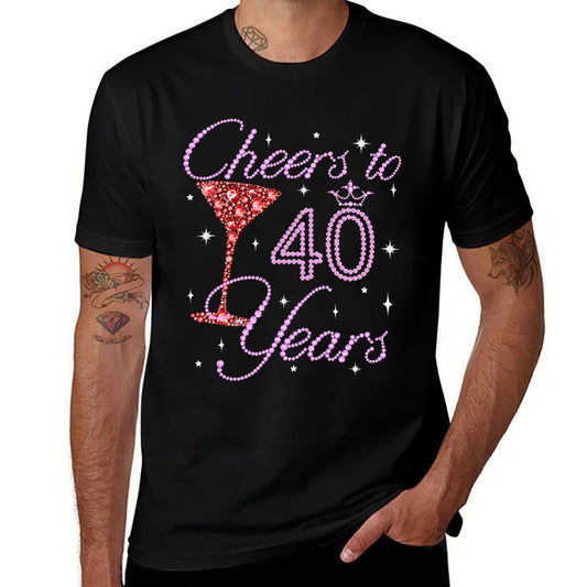 Cheers To 40 Year Old Gifts 40th Birthday Queen Women  Lightweight T-Shirt