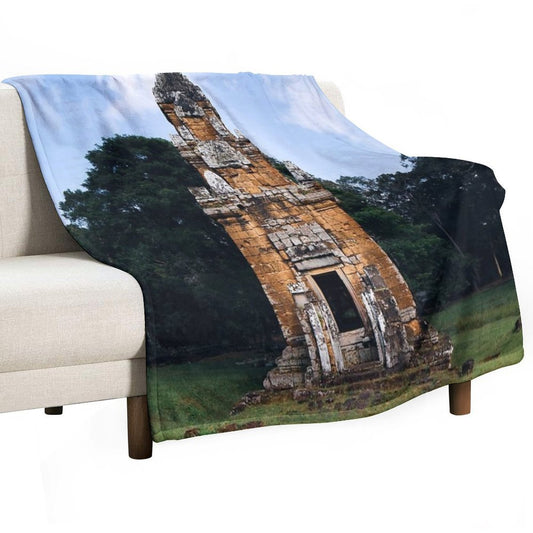 Cambodia Ankor Wat Temple, Single Suor Prat Tower Versatility Throw Blanket