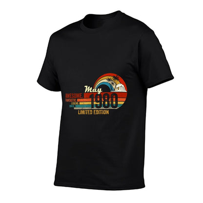 Awesome Since May 1980 Gift Birthday Since May 1980  Fade-proof Color T-Shirt