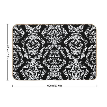 Imperial Mural Black  Non-Slip Bath Mat
