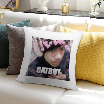 Catboy Quackity Soft Decorative Cover Throw Pillow