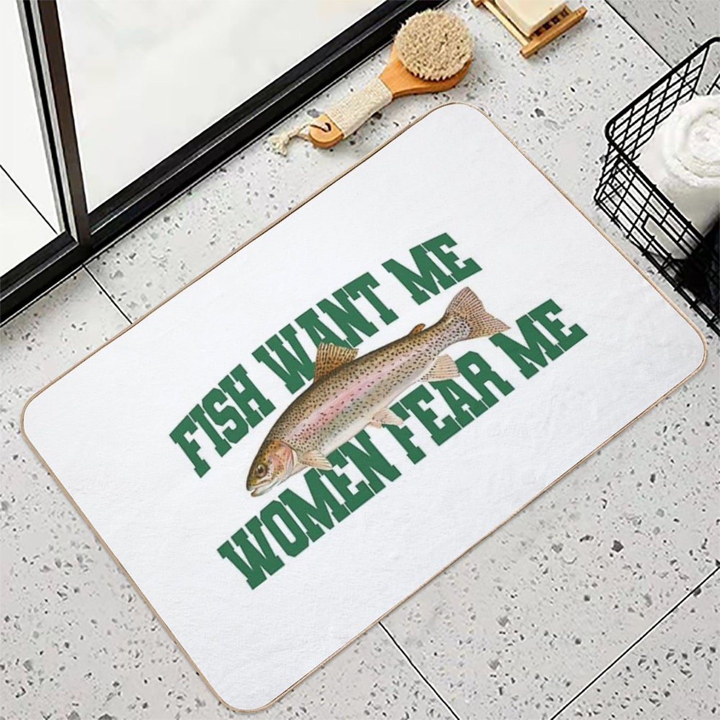 Fish Want Me Women Fear Me Meme  Easy Maintenance Bath Mat