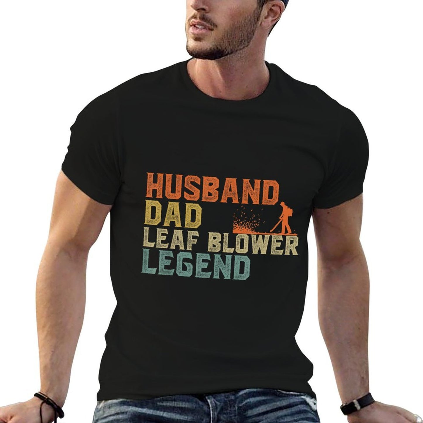 Funny Leaf Husband DAD Leaf Blower Legend  Lightweight T-Shirt