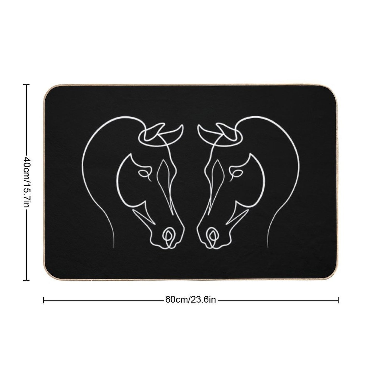 Arabian Horse Face One Line Art  Multi-Purpose Bath Mat