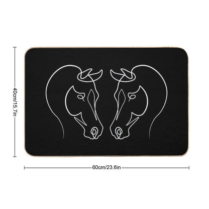 Arabian Horse Face One Line Art  Multi-Purpose Bath Mat