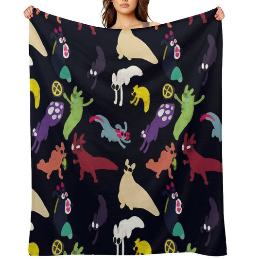 Slugcats Pattern Sustainable Throw Blanket