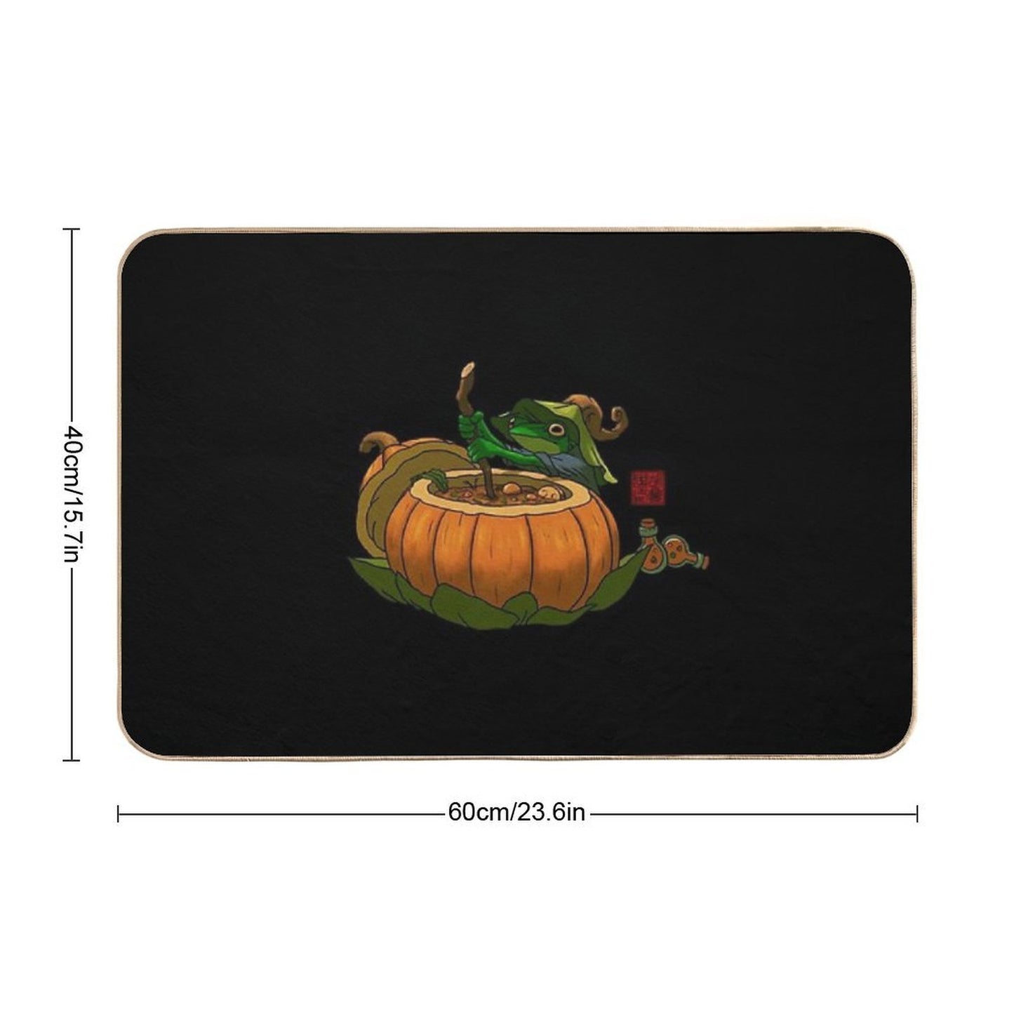 Halloween Potion Maker Witchy Frog No Text  Non-Slip Bath Mat