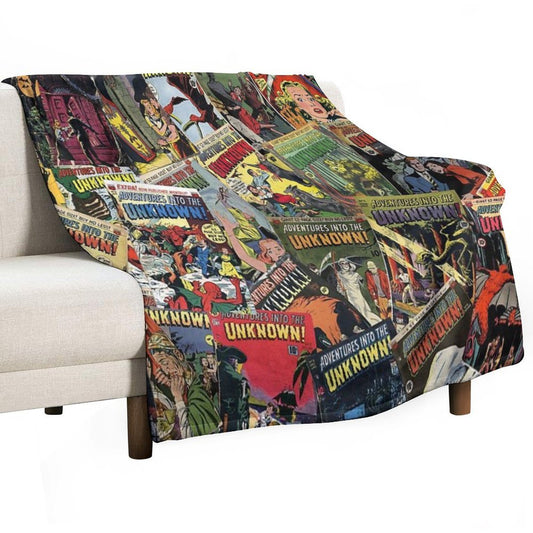 Adventures Into The Unknown - Vintage Comic Books - Halloween Comic For Fans Of Vintage Comic Books Gift-ready Throw Blanket