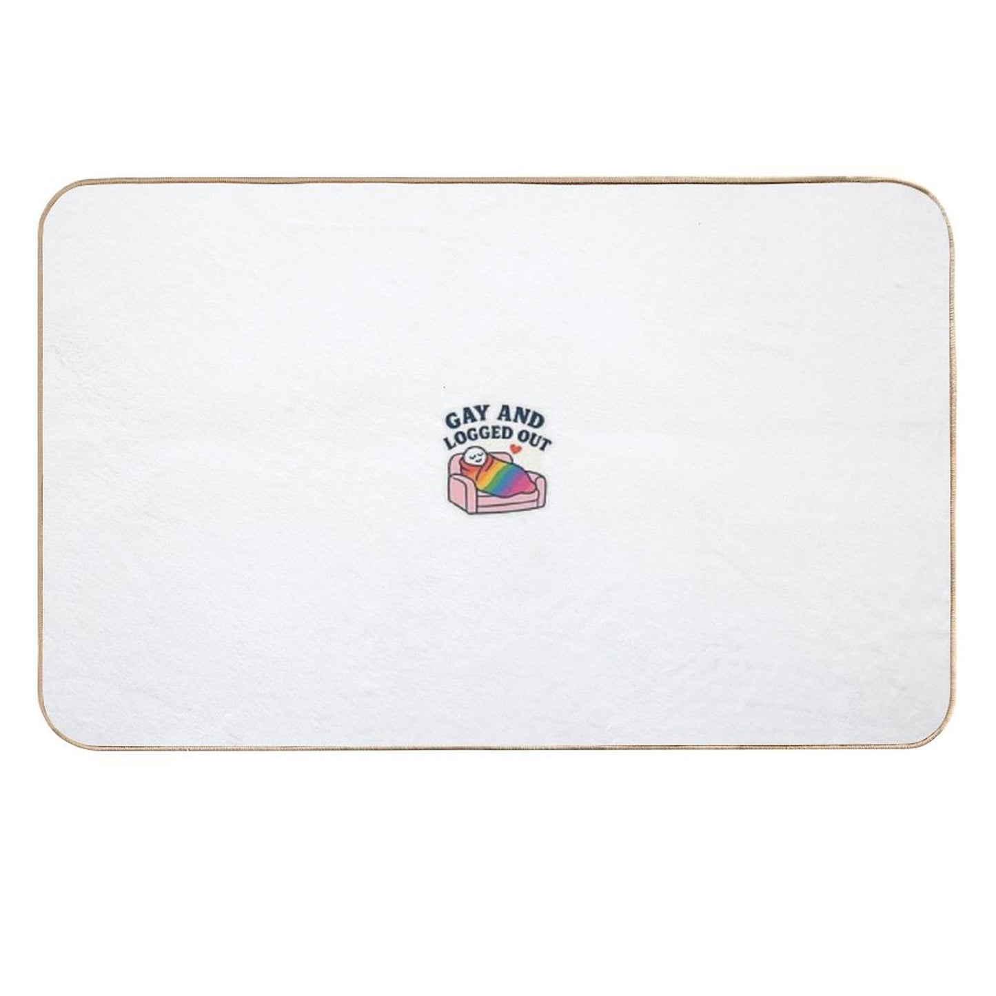 Gay And Logged Out – Rainbow Blanket Burrito Sticker  Non-Slip Bath Mat