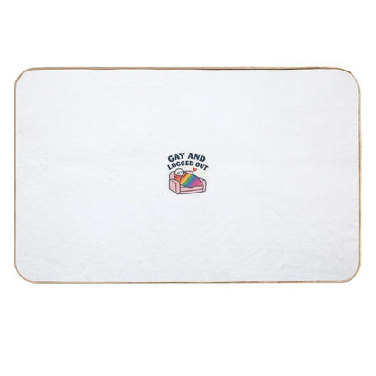 Gay And Logged Out – Rainbow Blanket Burrito Sticker  Non-Slip Bath Mat
