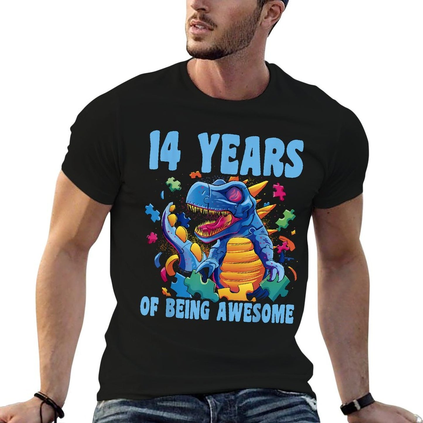 Happy 14 Birthday 14 Year Old Autistic Autism 14th Birthday  Durable T-Shirt