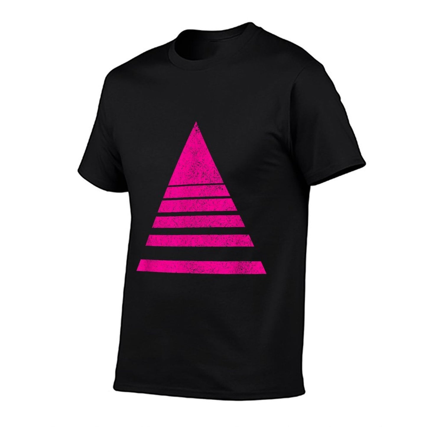Geometric Triangle Sliced Shapes Geometry Art Distressed  Oversized Silhouette T-Shirt