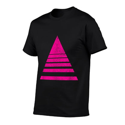 Geometric Triangle Sliced Shapes Geometry Art Distressed  Oversized Silhouette T-Shirt