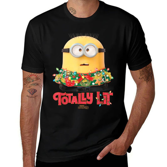 Minions Totally Lit  High-quality Stitching T-Shirt