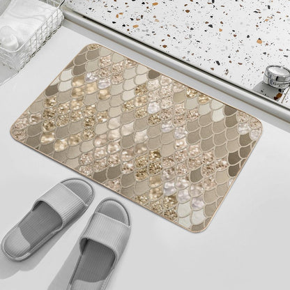 Mermaid Scales #5 (Photo of Glitter Only - Not Reflective)  Easy Maintenance Bath Mat