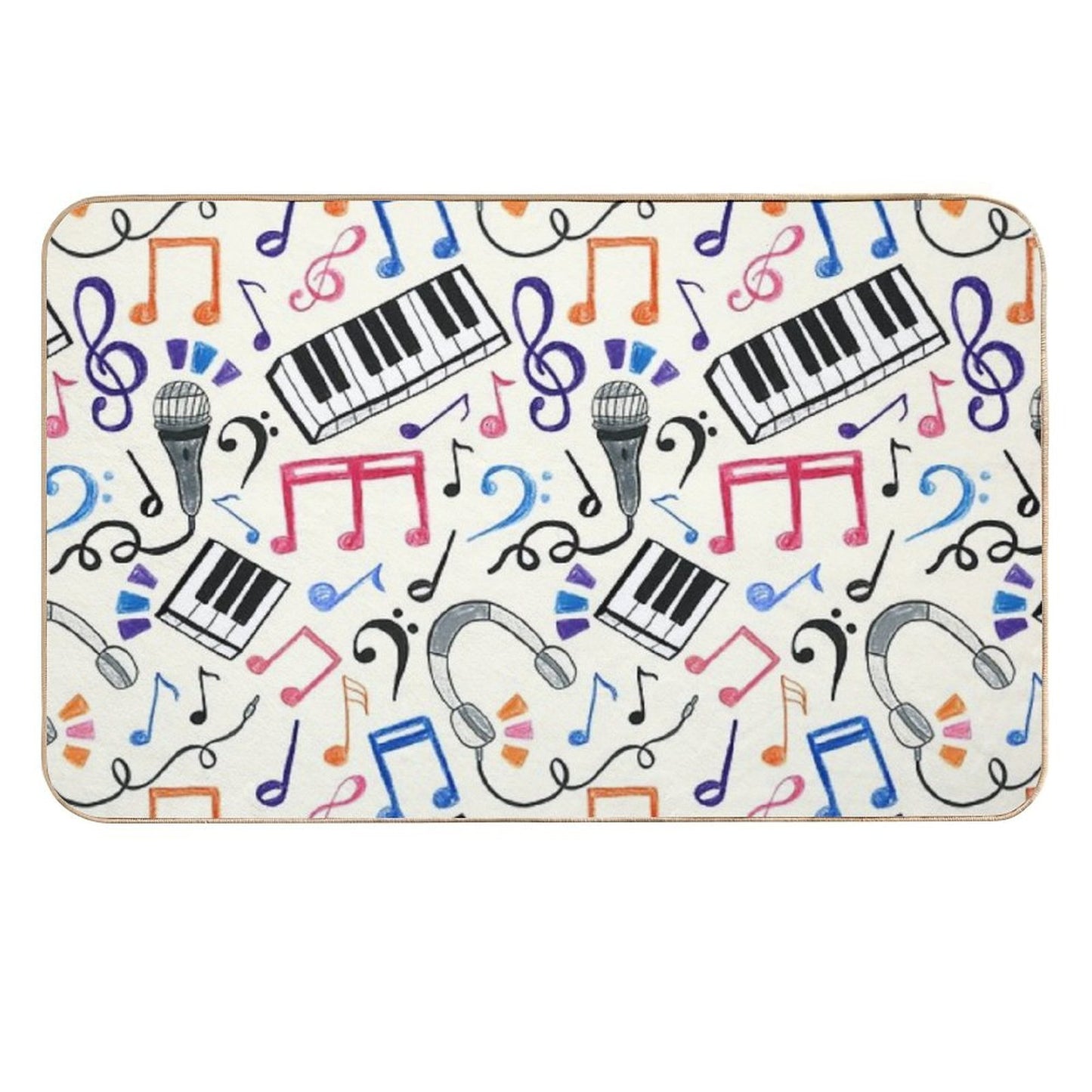 Good Beats - Music Notes & Symbols  Long-Lasting Bath Mat