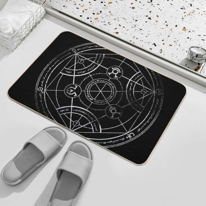 Human Transmutation Circle - Chalk  Stain-Proof Bath Mat