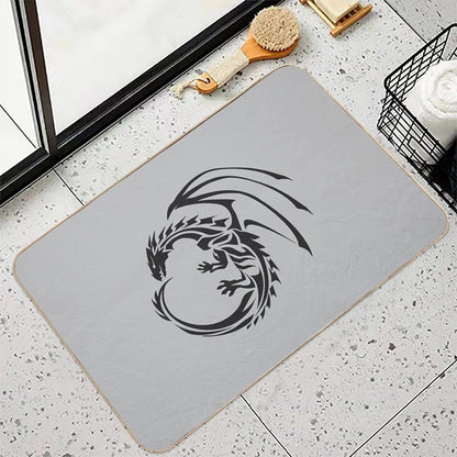 Color Art Black Dragon  Easy Maintenance Bath Mat