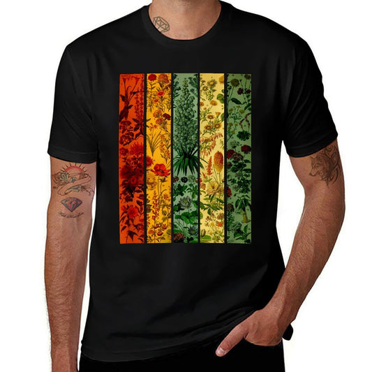 Vintage Flower Botanical Illustration Chart Plant  Cotton T-Shirt