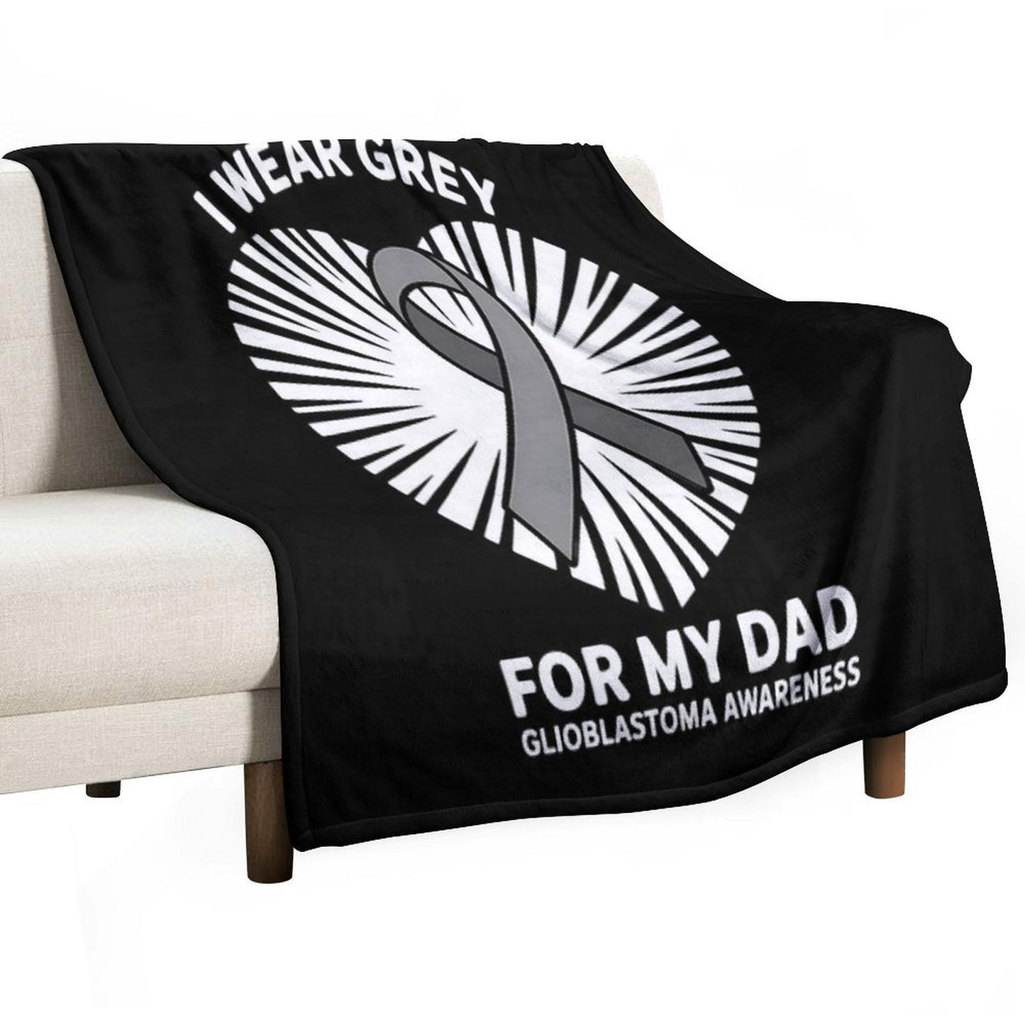 1I Wear Grey For My Dad GBM Glioblastoma Awareness Multi-functional Throw Blanket