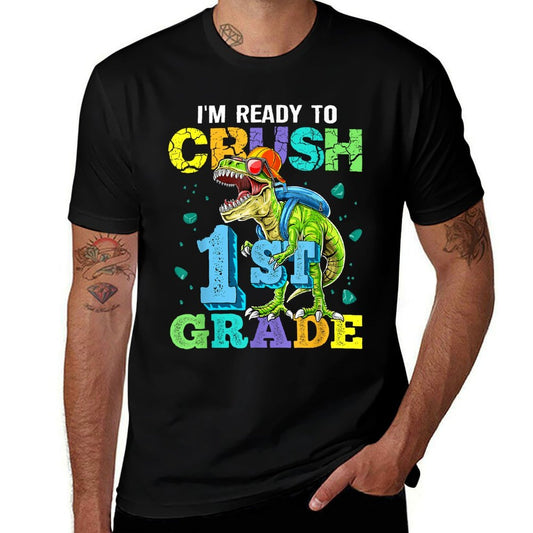 I'm Ready To Crush 1st Grade Dinosaur Back To School Boy Kid  Soft T-Shirt