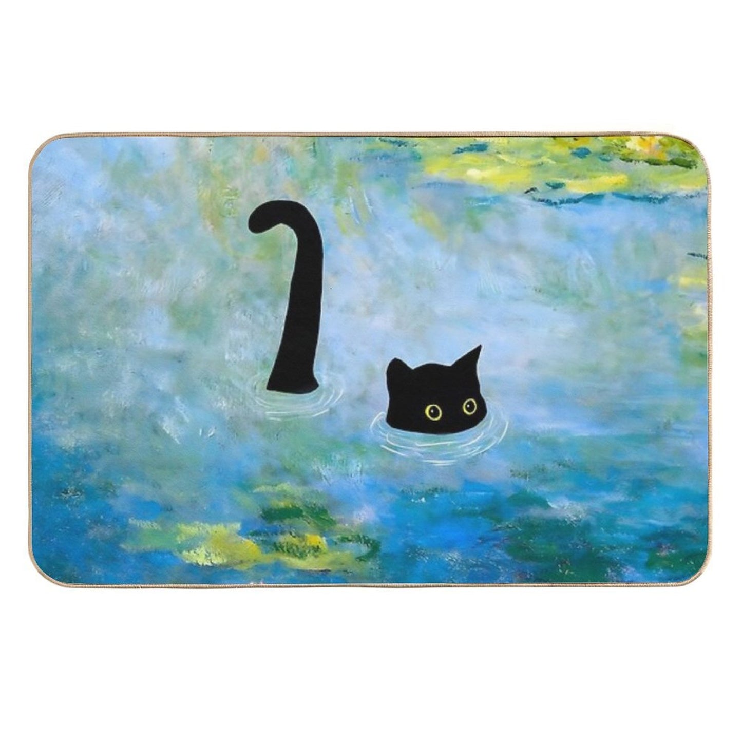 Claude Monet, Cat in Water Lilies, 1906  Long-Lasting Bath Mat