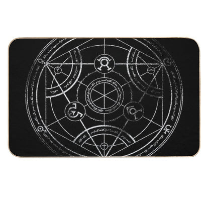 Human Transmutation Circle - Chalk  Stain-Proof Bath Mat